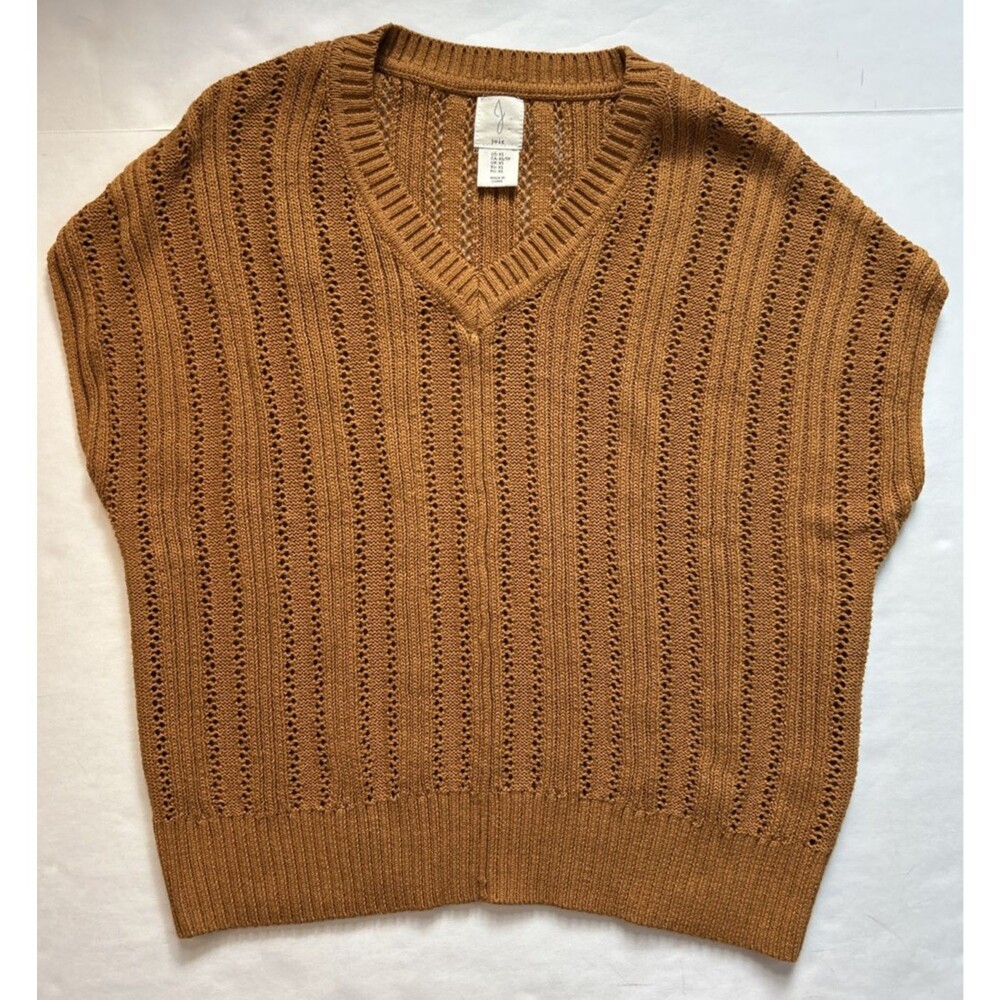 Joie Sweater Vest Knit Boho XS Dusty Orange